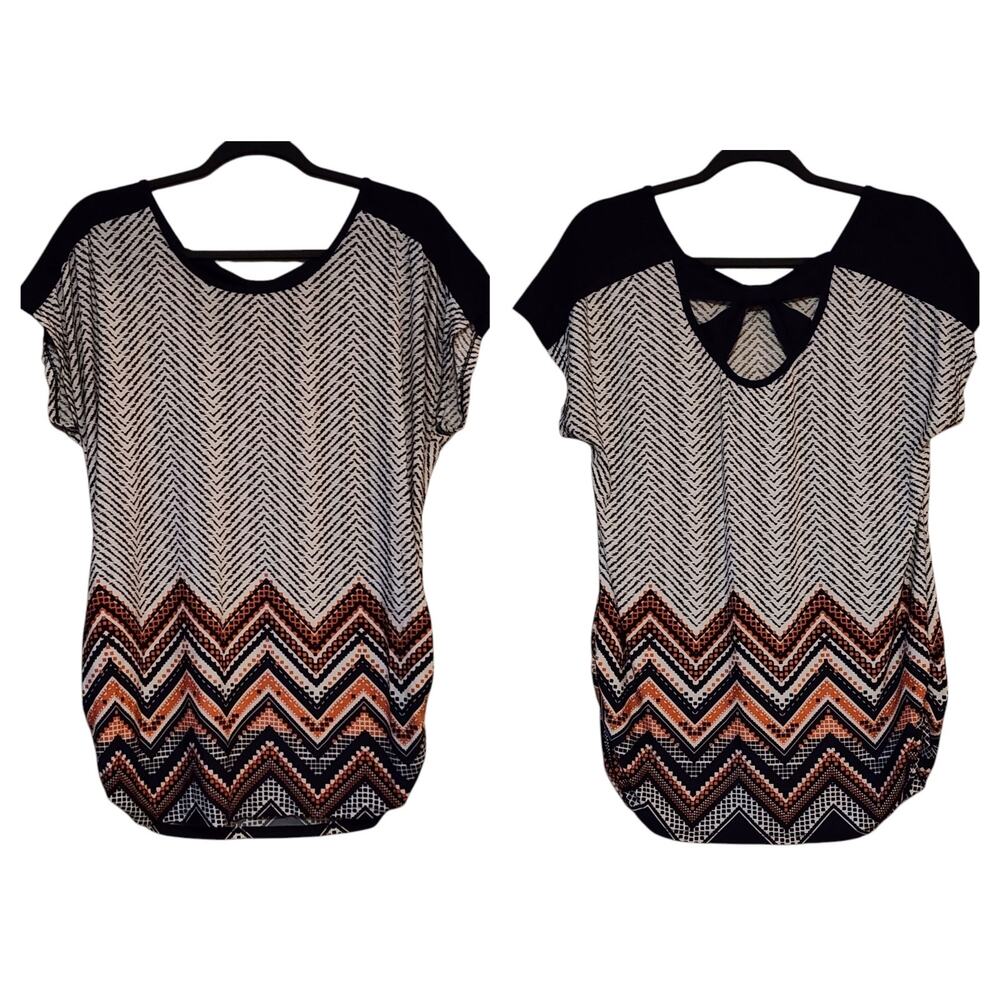 Tutta Bella Maternity Womens Pullover Tunic Size L Slinky Stretch Knit Cut Out